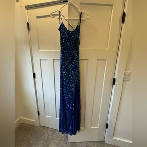 Sparkling Blue Sequin Maxi Dress by primavera